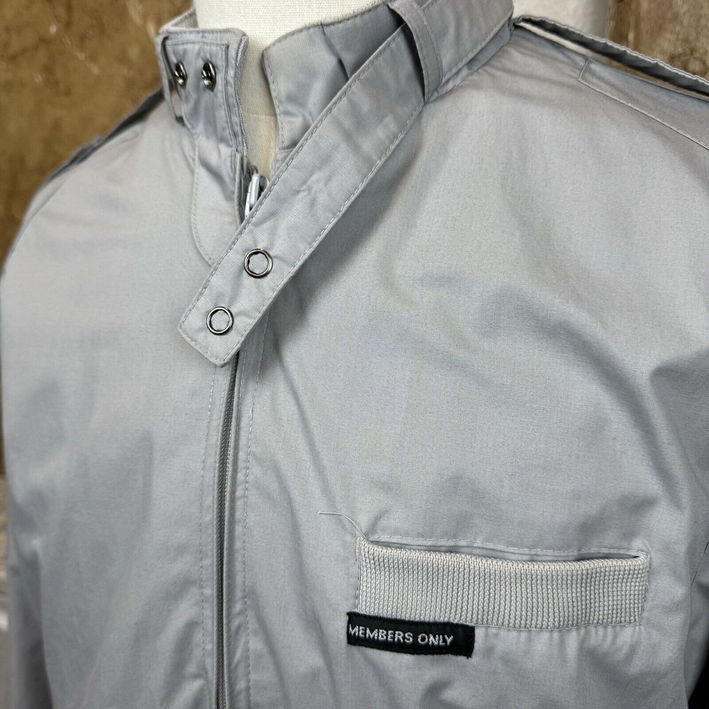 Members Only Vintage 80's Classic Cafe Racer Bomber Jacket Mens 42 Medium Gray